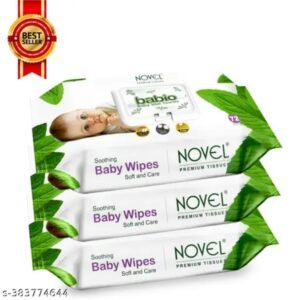 Novel Baby Wipes 72 Sheets pack of 3/with Lid
